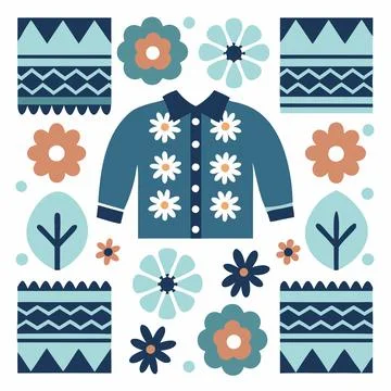 Seamless Geometric Pattern Design for Textile and Fabric Stock Illustration