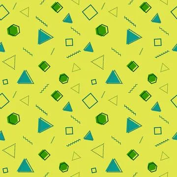 Seamless geometric pattern with different shapes Stock Illustration