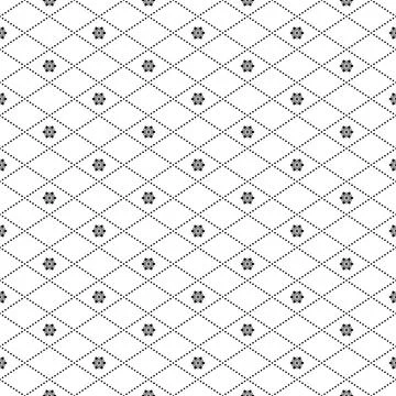 Seamless Geometric Pattern With Dotted Rhombuses Stock Illustration