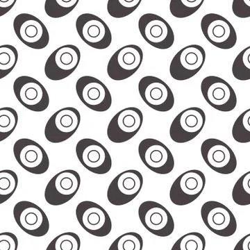 Seamless geometric pattern, eyes with eggs on white background Stock Illustration