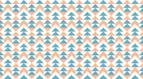 Seamless geometric pattern featuring blue and peach triangles in a modern, .. イラスト素材