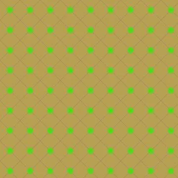 Seamless geometric pattern featuring green polka dots on a golden brown dia.. イラスト素材