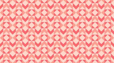 Seamless geometric pattern featuring pink and red triangles and diamonds in.. イラスト素材