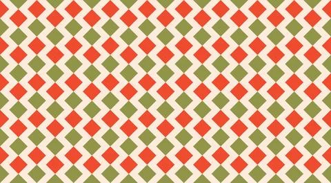 Seamless geometric pattern featuring red and green diamonds in a rhythmic z.. Stock Illustration