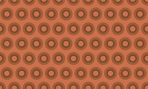 Seamless geometric pattern featuring repeating stylized sunbursts on a terrac Stock Illustration