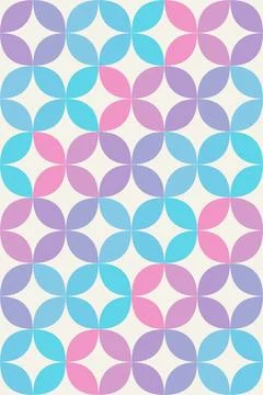 Seamless geometric pattern featuring repeating pastel leaf-like shapes in b.. イラスト素材