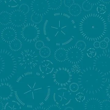 Seamless geometric pattern, fireworks on green background Stock Illustration