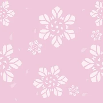 Seamless geometric pattern, flower on pink background Stock Illustration