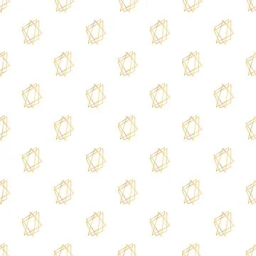 Seamless geometric pattern forming golden triangles on white background Stock Illustration
