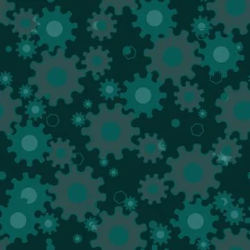 Seamless geometric pattern with gears, mechanical background, engineering des Illustrazione stock