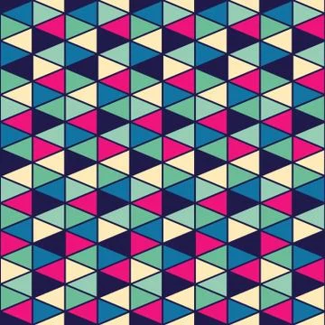 Seamless geometric pattern with geometric shapes, rhombus, colorful zigzags,  イラスト素材