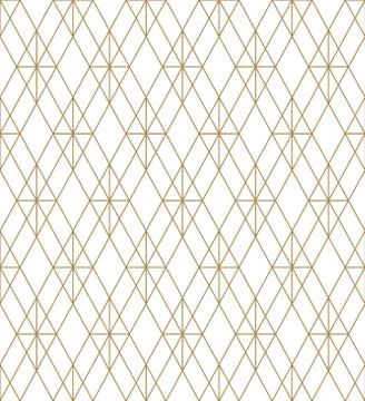 Seamless geometric pattern in golden and white. Stock Illustration
