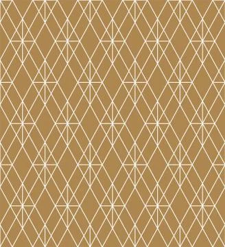 Seamless geometric pattern in golden and white. Stock Illustration