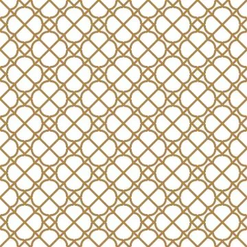 Seamless geometric pattern in golden and white. Stock Illustration