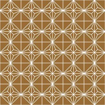 Seamless geometric pattern in golden and white.Japanese style Kumiko. Stock Illustration