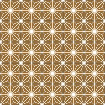 Seamless geometric pattern in golden and white.Japanese style Kumiko. Stock Illustration