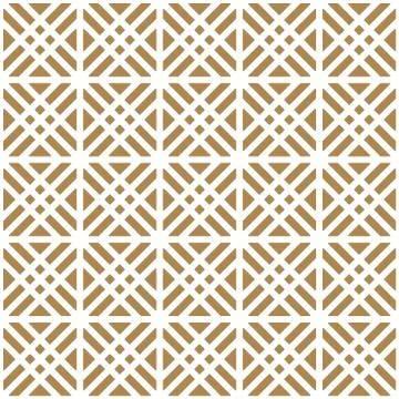 Seamless geometric pattern in golden and white.Japanese style Kumiko.ROUNDED  Stockillustratie