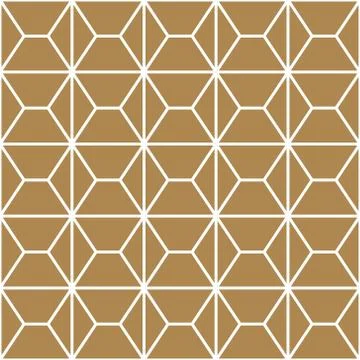 Seamless geometric pattern in golden and white.Japanese style Kumiko. Stock Illustration