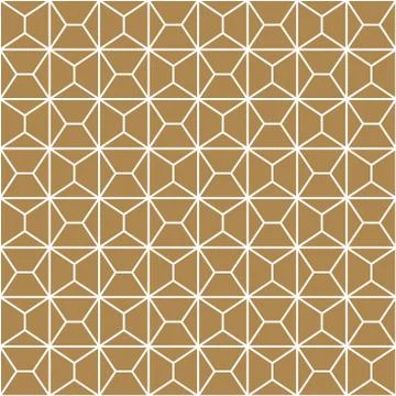 Seamless geometric pattern in golden and white. Stock Illustration