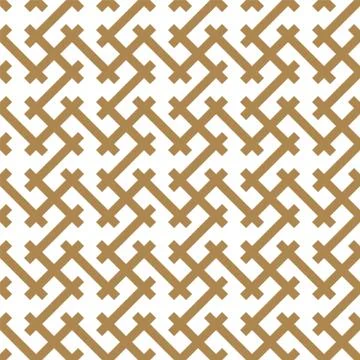 Seamless geometric pattern in golden and white.Japanese style Kumiko. Stock Illustration