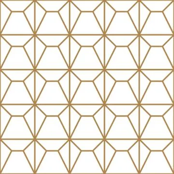 Seamless geometric pattern in golden and white.Japanese style Kumiko. Illustrazione stock