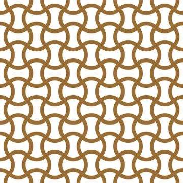 Seamless geometric pattern in golden and white. Stock Illustration