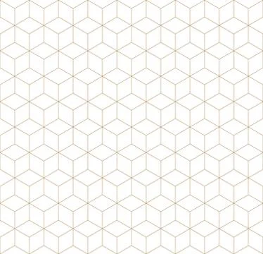 Seamless geometric pattern in golden and white.Fine lines. Stock Illustration