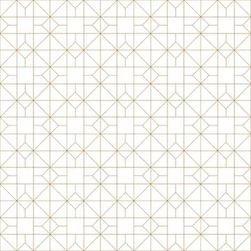 Seamless geometric pattern in golden and white.Fine lines. Stock Illustration