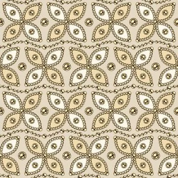 Seamless geometric pattern with golden chains Stock Illustration