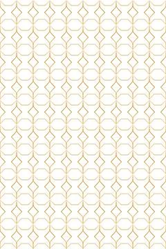 Seamless geometric pattern with golden diamonds and floral elements on a wh.. Stock Illustration