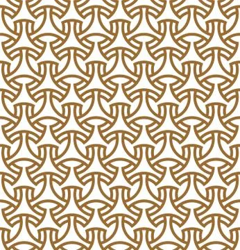 Seamless geometric pattern in golden geometric lines. Stock Illustration