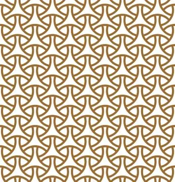 Seamless geometric pattern in golden geometric lines. Stock Illustration