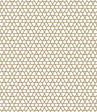 Seamless geometric pattern in golden geometric lines. Stock Illustration