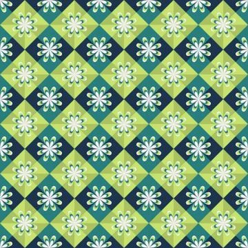 Seamless geometric pattern on green background Stock Illustration