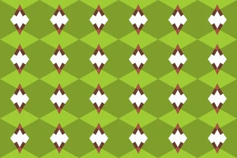 Seamless geometric pattern. In green, brown, white colors. Stock Illustration