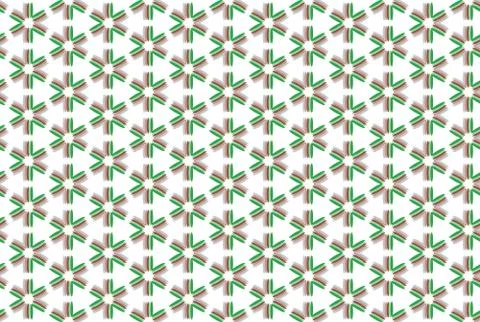Seamless geometric pattern. In green, brown, white colors. Stock Illustration