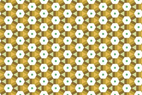 Seamless geometric pattern. In green, brown, white colors. Stock Illustration