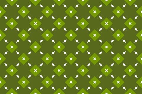 Seamless geometric pattern. In green, white colors. Stock Illustration