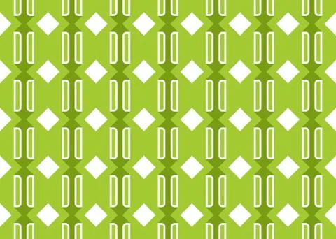 Seamless geometric pattern. In green, white colors. Stock Illustration