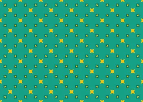 Seamless geometric pattern. In green, yellow colors. Stock Illustration