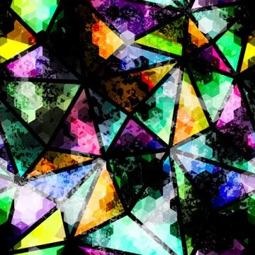 Seamless geometric pattern with a grunge elements Illustrazione stock