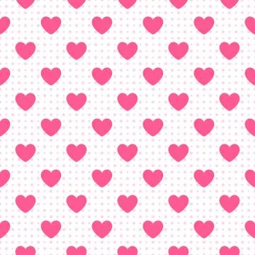 Seamless geometric pattern with hearts.  illustration Stock Illustration