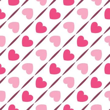 Seamless geometric pattern with hearts.  illustration Stock Illustration