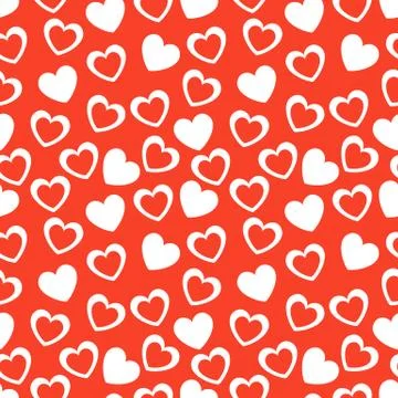 Seamless geometric pattern with hearts. Vector illustration Stock-Illustration