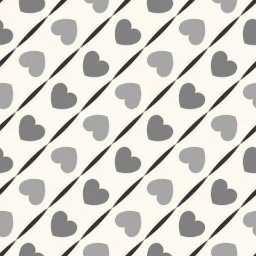 Seamless geometric pattern with hearts. Vector illustration Stock Illustration