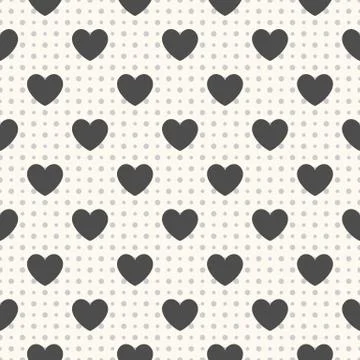 Seamless geometric pattern with hearts. Vector illustration Stock Illustration