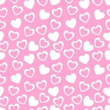 Seamless geometric pattern with hearts. Vector illustration Stock Illustration