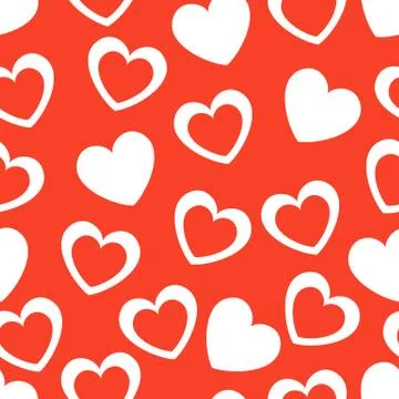 Seamless geometric pattern with hearts. Vector illustration Stock Illustration