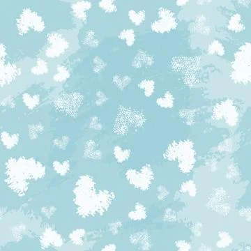 Seamless geometric pattern with hearts. Vector repeating texture Stock Illustration