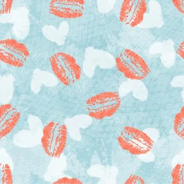 Seamless geometric pattern with hearts. Vector repeating texture Illustrazione stock